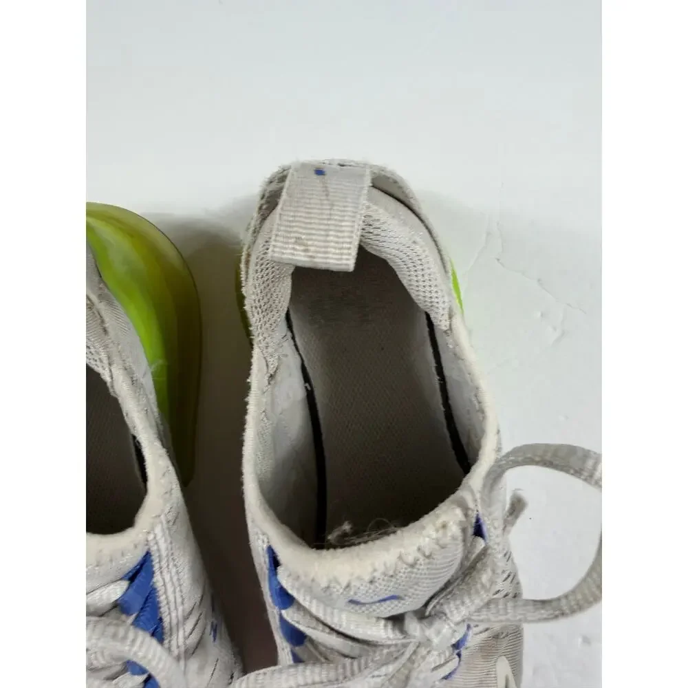 Nike Air Max 270 White Volt Astronomy Blue Sneakers Size 4 youth